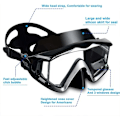 Miniatyrbild 3 av 5: Panoramadykmask för vuxna med snorkel, härdat glas, dykmask av premiumkvalitet, simglasögon med nässkydd, dykutrustning