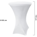 Miniatyrbild 2 av 5: Eventdekoration: Elegant vit spandex bordsduk, cocktailanpassat överdrag med skrynkelfri design, slitstark spandexpolyester för runda ståbord