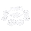 Pikkukuva 1 / 5: 5 kpl Patch-Work -viivainten setti DIY manuaalinen kaksinkertainen pyöreä Pentagon Hex Triangle ompelutyökalu