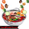 Miniatyrbild 1 av 2: Tjock rostfritt stål Hot Pot Två Smak Separation Induktionsspis Användbar 27cm
