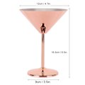Miniatyrbilde 1 av 2: 220ml Roségull Cocktailglass i Rustfritt Stål, Champagne-Skål, Rødvin-Beger for Hjemmebar