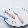 Miniatyrbillede 6 af 7: pengxiaomei 2 Sæt Spisebestik til Småbørn, Rustfrit Stål Babygaffel