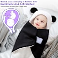Miniatyrbild 4 av 7: Söt Panda Design Babyfilt, Andningsbar Inslagning för Nyfödda, Allergivänlig Kashmirblandning, Justerbar för 0-6 Månader, Multifunktionell i Svart