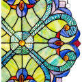 Miniatyrbild 7 av 7: 10 tum hög glasmålning solfångare fönsterpanel blå gul