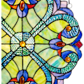 Pikkukuva 7 / 7: 10 Tuuman Korkea Stained Glass -Aurinkokoukku Ikkunapaneeli Sininen Keltainen
