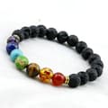 Äkta Chakra Healing Natursten 7 Pärlor Armband