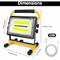 Miniatyrbillede 4 af 5: Genopladelig LED arbejdslampe 60W 5000LM Byggeplads Projektor IP65 Vandafvisende Udendørslampe