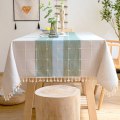 Miniatyrbilde 1 av 5: Tassel dukbord Rutete dukbord rektangulært bomullslin