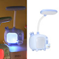 Miniatyrbilde 3 av 5: Leselampe for barn, TV-stil base, silikon, svanehals, USB-lading, myk LED-lampe, skrivebordslampe for studenter, arbeid, blå