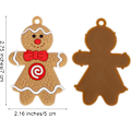 Miniatyrbild 2 av 5: Traditionella Dekorations Mini Pepparkaks Julgransprydnader, 24 Delar Flerfärgade Blandade Pepparkaksfigurer för DIY Dekor, Mjuk PVC Gummi