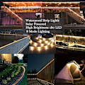 Miniatyrbild 4 av 5: Utomhus LED-ljuslist med solceller, 8 lägen, solcellsdriven, flexibel, vattentät