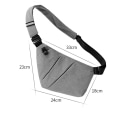 Miniatyrbild 7 av 7: Multi-Pocket Axelväska, Snedställd Crossbody-väska, Mini Axelväskor, Herrväska Liten, Anti-Stöld Bröstväska för Män (Grå)