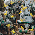 Miniatyrbilde 4 av 8: 3D Gullflue Veggdekor, 72 stk 3 Størrelser 3 Stiler, Avtakbar