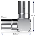 Miniatyrbilde 3 av 5: Set-top boks adapter RF hann til RF hunn TV hunn til hann adapter 90 graders rett vinkel albue f hode