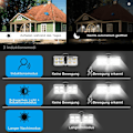 Miniatyrbild 5 av 5: Solcellslampor för utomhusbruk med rörelsesensor, ZOYJITU 120 LED strålkastare utomhus 270° Superljusa solcellslampor för utomhus LED IP65 Vattentäta 3 lägen