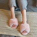 Miniatyrbild 4 av 8: Tofflor för kvinnor, öppna tår luddiga fluffiga husslippers mysiga
