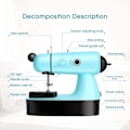 Miniatyrbilde 4 av 5: Minisymaskin, Oppgradert Elektrisk Symaskin med Sypose, Utvidelsesbrett, Rask Sting Egnet for Klær, Jeans, Gardiner, DIY Hjem Reise