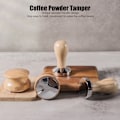 Miniatyrbild 5 av 5: Kaffe Tamper, Avtagbar Rostfritt Stål Platt Botten Kaffe Pulver Press Hammer med Trähandtag, 51mm