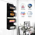 Miniatyrbild 5 av 7: Dörröverhängande Förvaring, Transparent Fönsterdesign För Utrymmesbesparing & Multifunktionell Förvaring, Vikbar Hängande Hylla På Dörren, Inkluderar 2