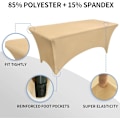Miniatyrbild 4 av 8: Beige stretchdukar för 4 fot rektangulära bord