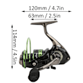 Miniatyrbilde 6 av 8: Hele Metall Fiske Line Hjul 45° Stor Fase 5.2:1 Spinnhjul Fiske Snelle DK5000