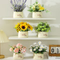 Miniatyrbillede 4 af 5: Kunstige kunstige blomster, kunstige grønne planter, potteplanter
