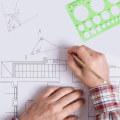 Miniatyrbilde 5 av 5: Tegnesjablongsett Linjal DIY student sjablonger tegning sirkel