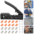 Miniatyrbilde 5 av 5: RJ45 Crimpzange + 10 Cat7 Pluggersett Nettverksverktøy Lan Kabeltang Cat 7/6