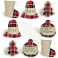 Miniatyrbilde 8 av 8: Julepynt i bondestil, juletrepynt i rustikk landstil, hengende pynt i jute for hjem, kontor og høytidsfeiringer