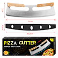 Pikkukuva 4 / 5: Pizza Leikkuri, Kallistuva Malli, Puinen Kahva, Pizza Viipalointityökalu, Suojapeitteellä, Keittiötyökaluille