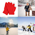Miniatyrbild 5 av 5: Höst och vinter vintertålig ull enfärgad halkfri finger