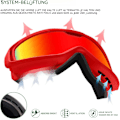 Miniatyrbilde 4 av 5: Skibriller, skibriller for menn og kvinner skibriller UV400, tåke, vind, OTG-briller