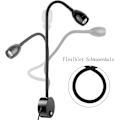Miniatyrbild 3 av 5: Tålig LED-läsvägglampa med metallkropp, Innovativ design justerbar färgtemperatur för sovrum, kontor, barnrum (360°, 38cm flexibel