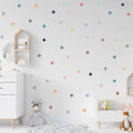 Pikkukuva 5 / 5: 240 kpl Polka Dot -seinätarroja, moniväriset sateenkaaren pisteet seinälle