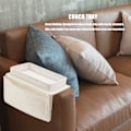 Miniatyrbillede 2 af 5: Sofa Bakke Foldbar Arm Opbevaring Holder Bord 600D Oxford Klud Sidelommer til Sofa, Beige