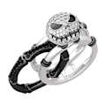 Miniatyrbillede 5 af 5: Sød Skelet Julering, Halloween Ring, Julenats Horror Ring, Rhinestone Finger Ring 2-i-1 Skelet Ring