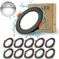 Miniatyrbild 1 av 5: Ultratunn LED Infälld Taklampa för Badrum, Hög Ljusstyrka 7W Kallvit 700Lm, Elegant Modern Design för Kök Vardagsrum, 6000K Aviabon