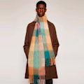Miniatyrbillede 4 af 5: Stor Chunky Plaid Sjal Farvet Ternet Oversize Sjal