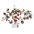 Miniatyrbild 1 av 5: Festlig Pine Garland, Förtjockad Design Batteridriven Girlang med 40 Röda Bär 20 Kottar, Utomhusdekor för Höst Vinter