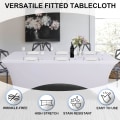 Miniatyrbild 3 av 8: Beige stretchdukar för 4 fot rektangulära bord