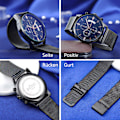 Miniatyrbillede 4 af 5: Mænds Armbåndsur Mode Vandafvisende Sport Analog Kvarts Ur Ultra-Tyndt Urtav Rustfrit Stål Mesh Armbåndsur Mænd Dato