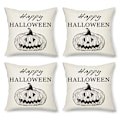 Miniatyrbillede 1 af 5: 4 stk Halloween Hør Pudebetræk Hjemmevarer Sofa Kontorstol