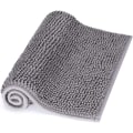 Miniatyrbillede 2 af 8: Skridsikker bademåtte 50x80cm mikrofiber chenille tæppe til badeværelse grå