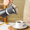 Pikkukuva 1 / 2: 150ML/300ML Kannettava Alumiininen Italialainen Espressokeitin Moka-Pannu Kahvinkeitin Kotikäyttöön Mocha Kylmäuuttokattila Cappuccino Latte -juomien Valmistukseen