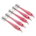 Miniatyrbild 1 av 7: 5 st Simuleringsbläckfisk Hårt Falskt Bete Krokar Konstgjord Bläckfisk Dubbelkrok Jigg Fiskeutrustning Rosa