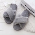 Miniatyrbilde 5 av 8: Topplopper for kvinner, åpne tå fuzzy fluffy hjemmesko Cozy Me