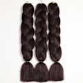 Pikkukuva 2 / 4: Ombre Jumbo-punokset Hiustenpunonta Hiukset Kanekalon, Synteettiset Hiustenpidennykset 24 tuumaa (60 cm) 300g / 3 kpl, (Tummanruskea#)