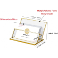 Miniatyrbillede 3 af 6: Glas Visitkort Holder Stativ Guld Kontor Navnekort Display Visitkort Organizer Opbevaring, 11*7*6.5cm