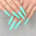 Miniatyrbillede 1 af 6: 24 stk. Dyb Nude Ren Farve Ballerina Lang Kiste Glansende Falske Negle Tryk på Negle Falske Spidser Manicure til Kvinder og Piger