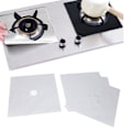 Miniatyrbild 2 av 5: 4 kokplattsskydd Teflon-belagda non-stick gasspis toppskyddsplattor, kök matlagning silver 27x27cm 0.1mm